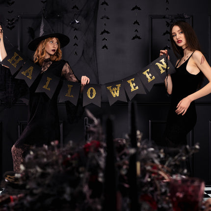 Pomarańczowa girlanda z literami na Halloween 1,75 m