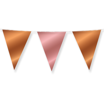 Girlanda z brązu w kolorze różowego złota, metaliczna, 10 m