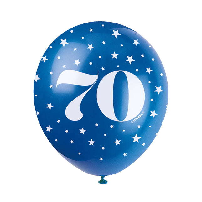 Balony 70 lat konfetti 30cm 5szt