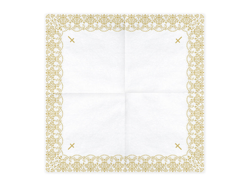Serwetki komunijne Cross Gold 33cm 20szt