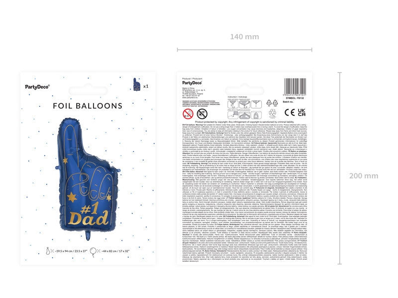 Balon helowy #1 tata pusty 86,5 cm