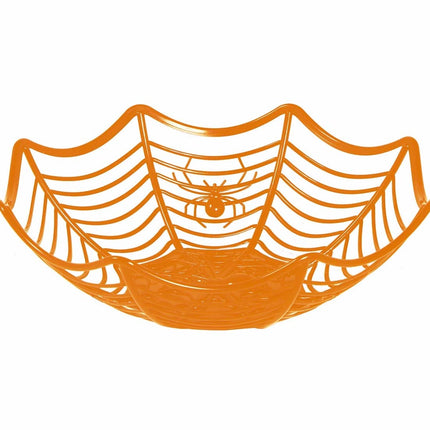 Pomarańczowa miska na Halloween Pająk 28 cm