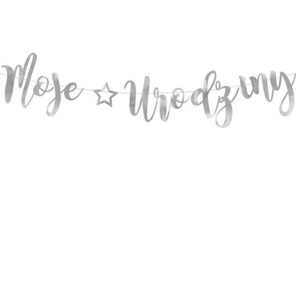 Girlanda Moje Urodziny Silver 90cm