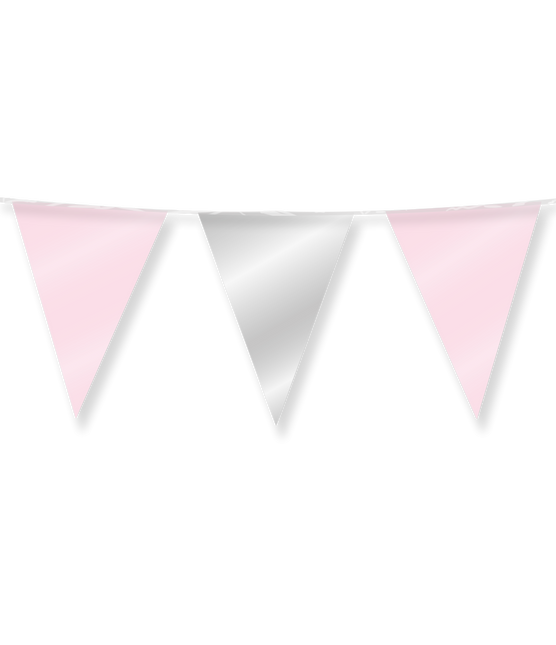 Różowo-srebrna girlanda metaliczna 10 m