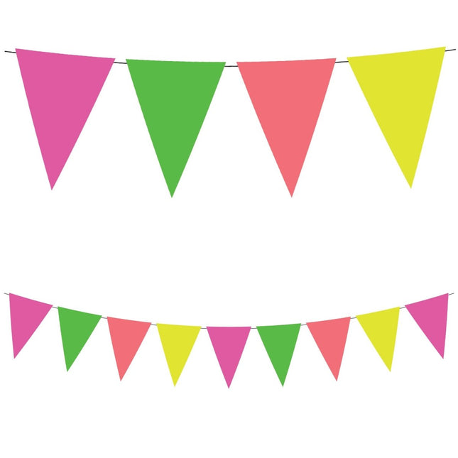Fluorescent Paper Garlands Fsc Paper Triangle Garland In Fluo Colors 1St van Procos koop je bij Partywinkel