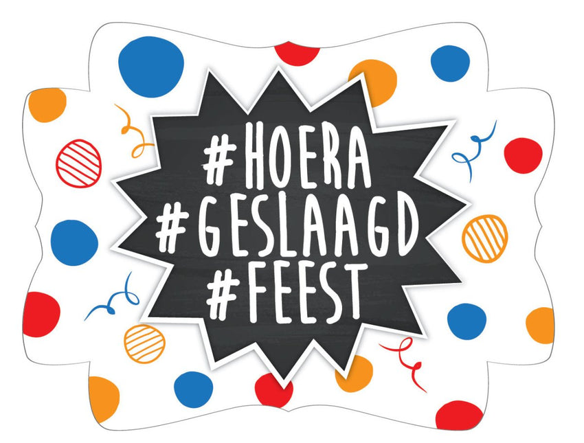 Geslaagd Deurbord van Haza Witbaard koop je bij Partywinkel