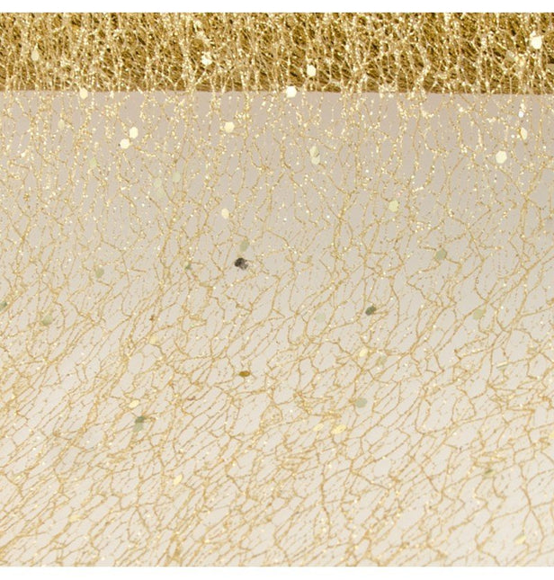 Goud Glitter Lint 10cm x 5m van CHAKS koop je bij Partywinkel