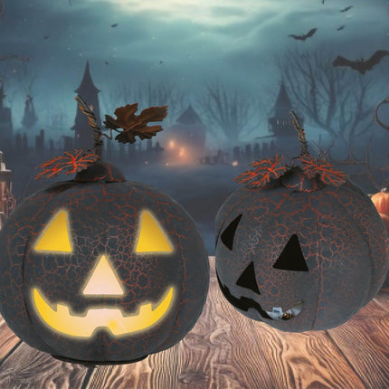 Halloween Decoratie Metalen Pompoen Met Licht 20cm van Fiestas Guirca koop je bij Partywinkel