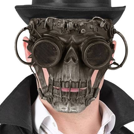 Halloween Masker Bruin Steampunk Schedel van Widmann koop je bij Partywinkel