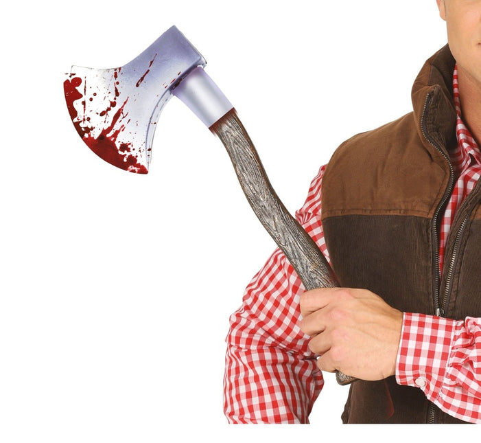 Halloween Nep Bijl Bloederig 49cm van Fiestas Guirca koop je bij Partywinkel