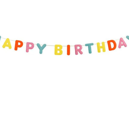 Happy Birthday Letterslinger Gekleurd Vilt 3m van Partydeco koop je bij Partywinkel