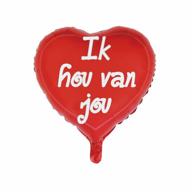 Hart Helium Ballon Ik Hou Van Jou 46cm leeg van WeFiesta koop je bij Partywinkel