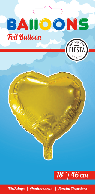 Helium Ballon Hart Goud 45cm leeg van WeFiesta koop je bij Partywinkel