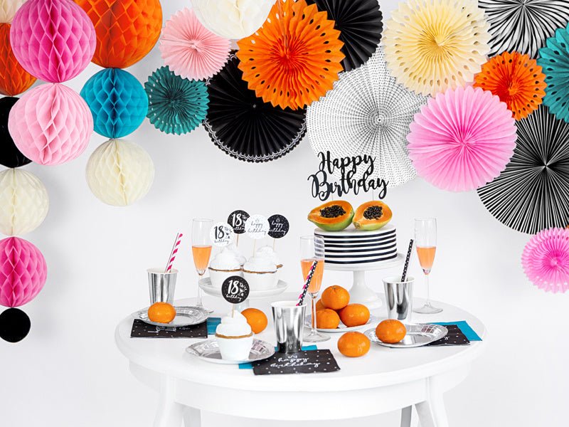 Honeycomb Bal Zwart 20cm van Partydeco koop je bij Partywinkel