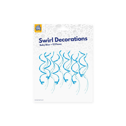 Lichtblauwe Hangdecoratie Swirls 12st van Paper Dreams koop je bij Partywinkel