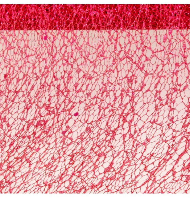 RED GLITTERED TABLE RIBBON 10CM X 5M van CHAKS koop je bij Partywinkel