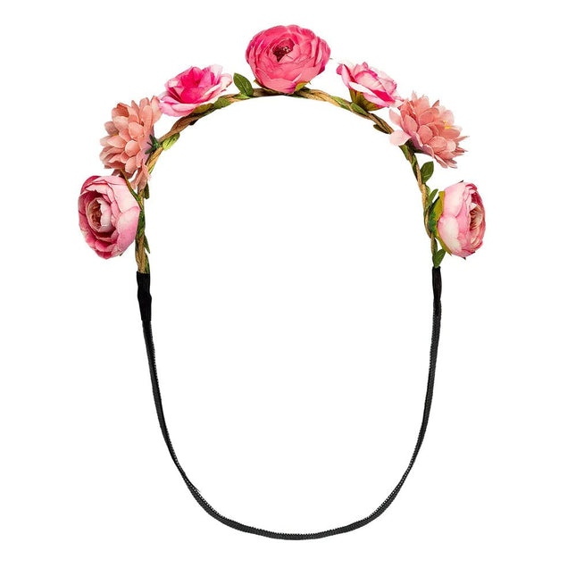 Roze Haarband Bloemen van Boland koop je bij Partywinkel