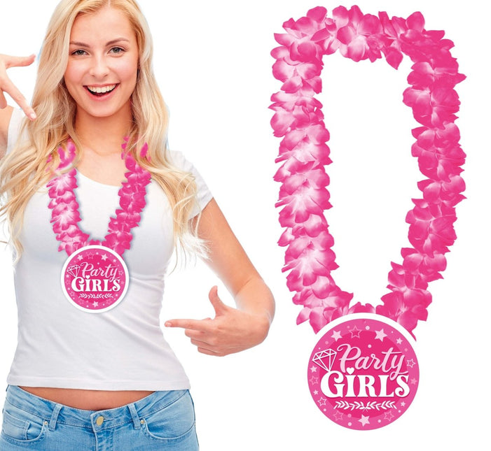 Roze Hawaii Krans Party Girls van Fiestas Guirca koop je bij Partywinkel
