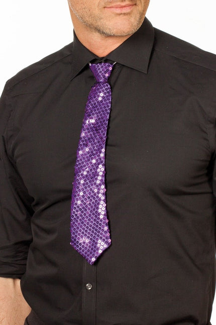 Paars Stropdas Pailletten van Wilbers & Wilbers koop je bij Partywinkel