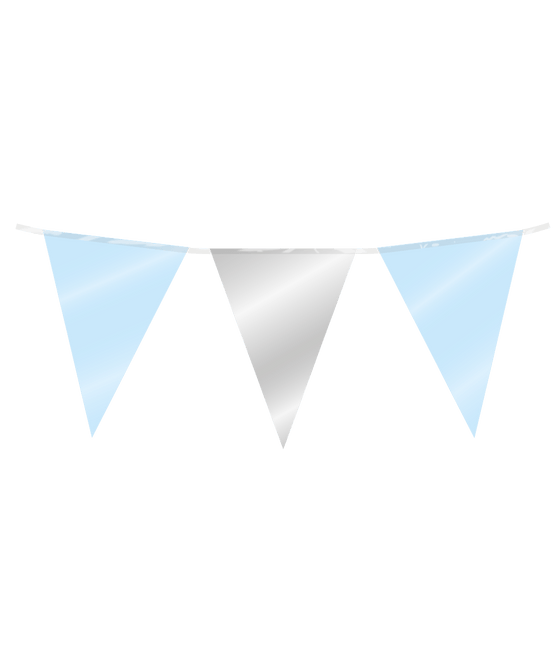 Vlaggenlijn lichtblauw zilver van Paper Dreams koop je bij Partywinkel
