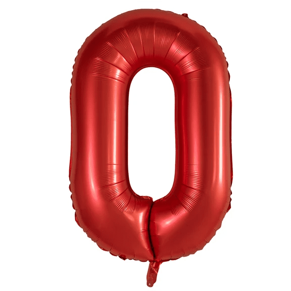 0 Cijfer Ballon Rood 1m van VDV Benefit koop je bij Partywinkel