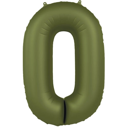 0 Jaar Cijfer Ballon Groen Mat 86cm van Folat koop je bij Partywinkel