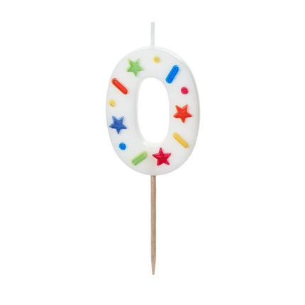 0 Jaar Kaars Gekleurd 10cm van Partydeco koop je bij Partywinkel