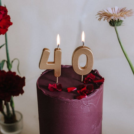 0 Jaar Kaars Goud 4,5cm - Partywinkel - 5904555032293