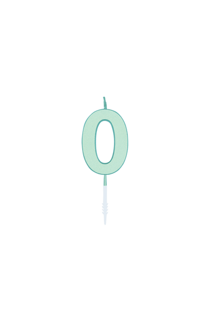 0 Jaar Kaars Mintgroen Pastel 4,5cm van WeFiesta koop je bij Partywinkel