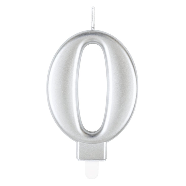 0 Jaar Kaars Zilver van Unique koop je bij Partywinkel