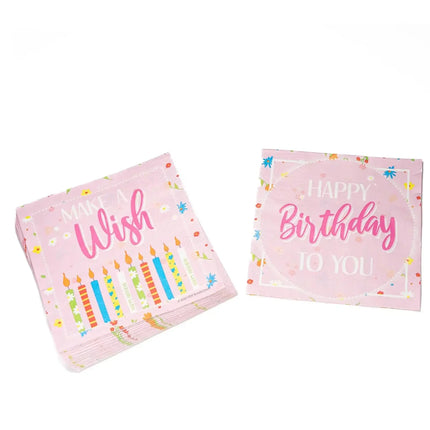 Serwetki urodzinowe „Make A Wish” 33 cm, 20 sztuk