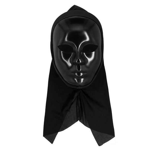 Maska mima z kapturem czarna