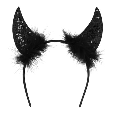 Opaska do włosów na Halloween Czarny Diabeł