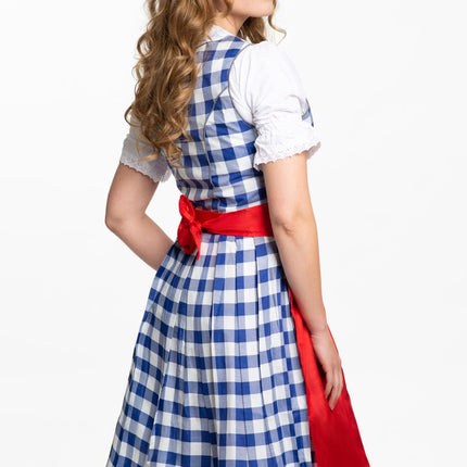 Niebieska sukienka Dirndl Oktoberfest 3-częściowa