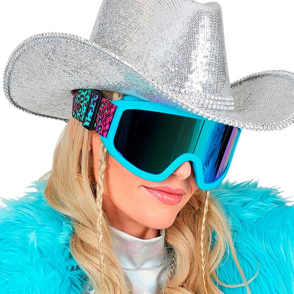 Gogle narciarskie 80s Blue Rainbow Leopard Print