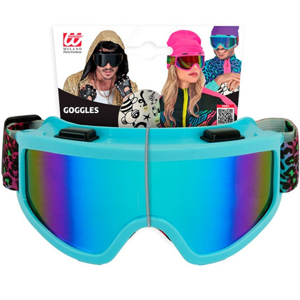 Gogle narciarskie 80s Blue Rainbow Leopard Print