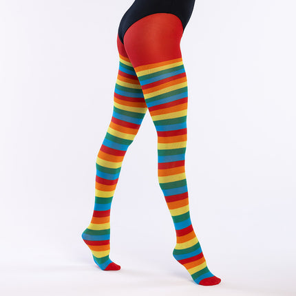 Rajstopy w tęczowe paski