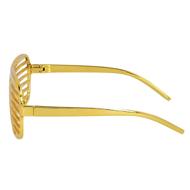 Złote okulary w paski