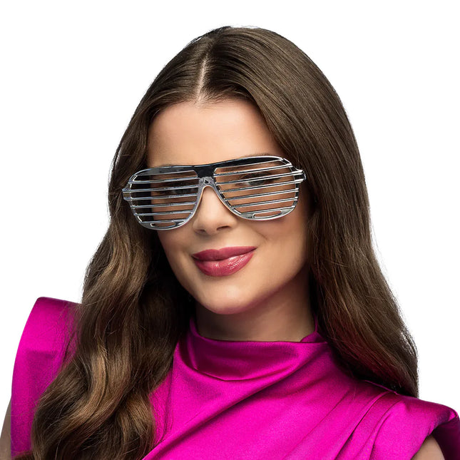 Srebrne okulary w paski