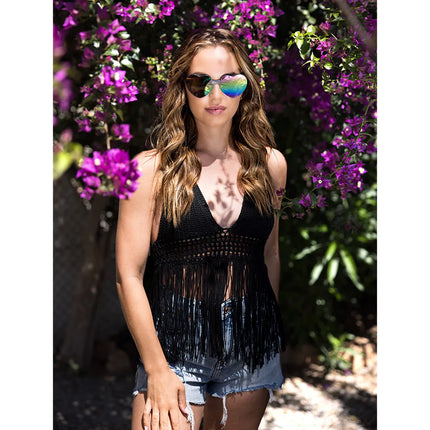 Party brile Festival hearts mirror black