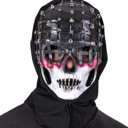 Maska na Halloween Czarny Biały Szkielet Mesh