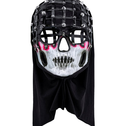 Maska na Halloween Czarny Biały Szkielet Mesh