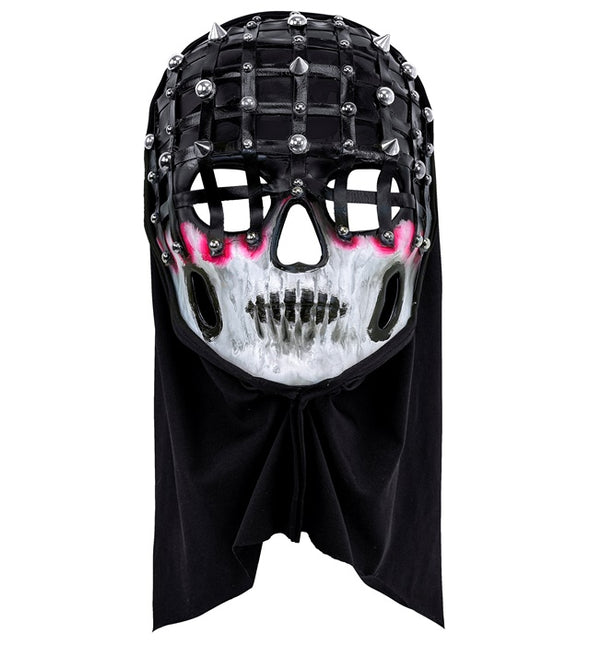Maska na Halloween Czarny Biały Szkielet Mesh