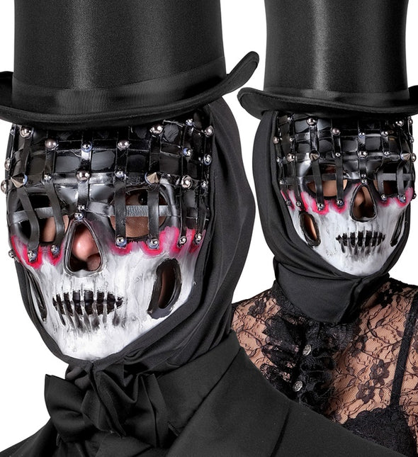 Maska na Halloween Czarny Biały Szkielet Mesh