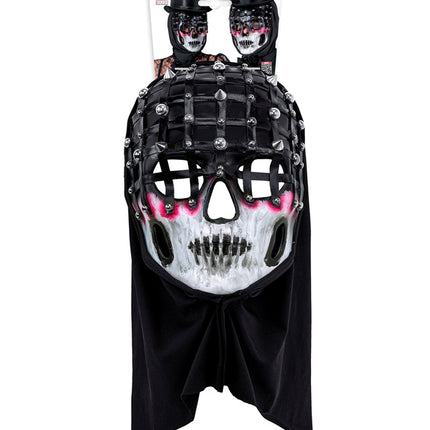 Maska na Halloween Czarny Biały Szkielet Mesh