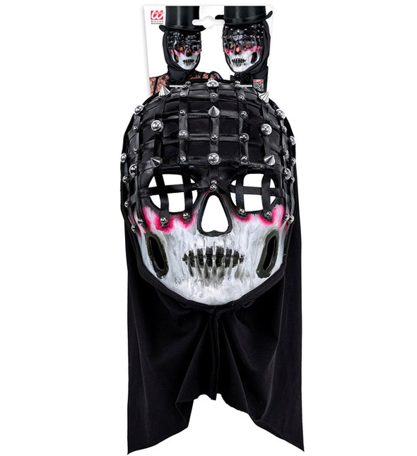 Maska na Halloween Czarny Biały Szkielet Mesh