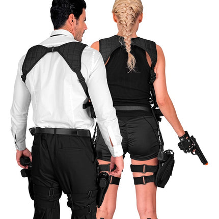 Kabura na prawą nogę, czarna, taktyczna