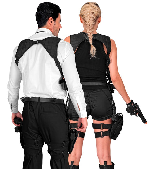 Kabura na prawą nogę, czarna, taktyczna