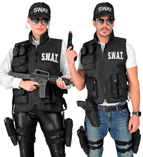 Kabura na prawą nogę, czarna, taktyczna