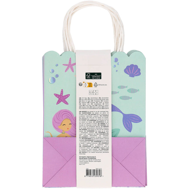 Torebki imprezowe syrenki 27cm 6szt